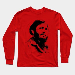 Young Fidel Castro with a Dreamy Look and Beret Long Sleeve T-Shirt